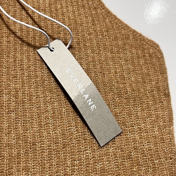 Everlane Wool Camel‎ Stretch Knit Tank Top Cozy Soft Sz Large Women's NWT - Picture 3 of 6